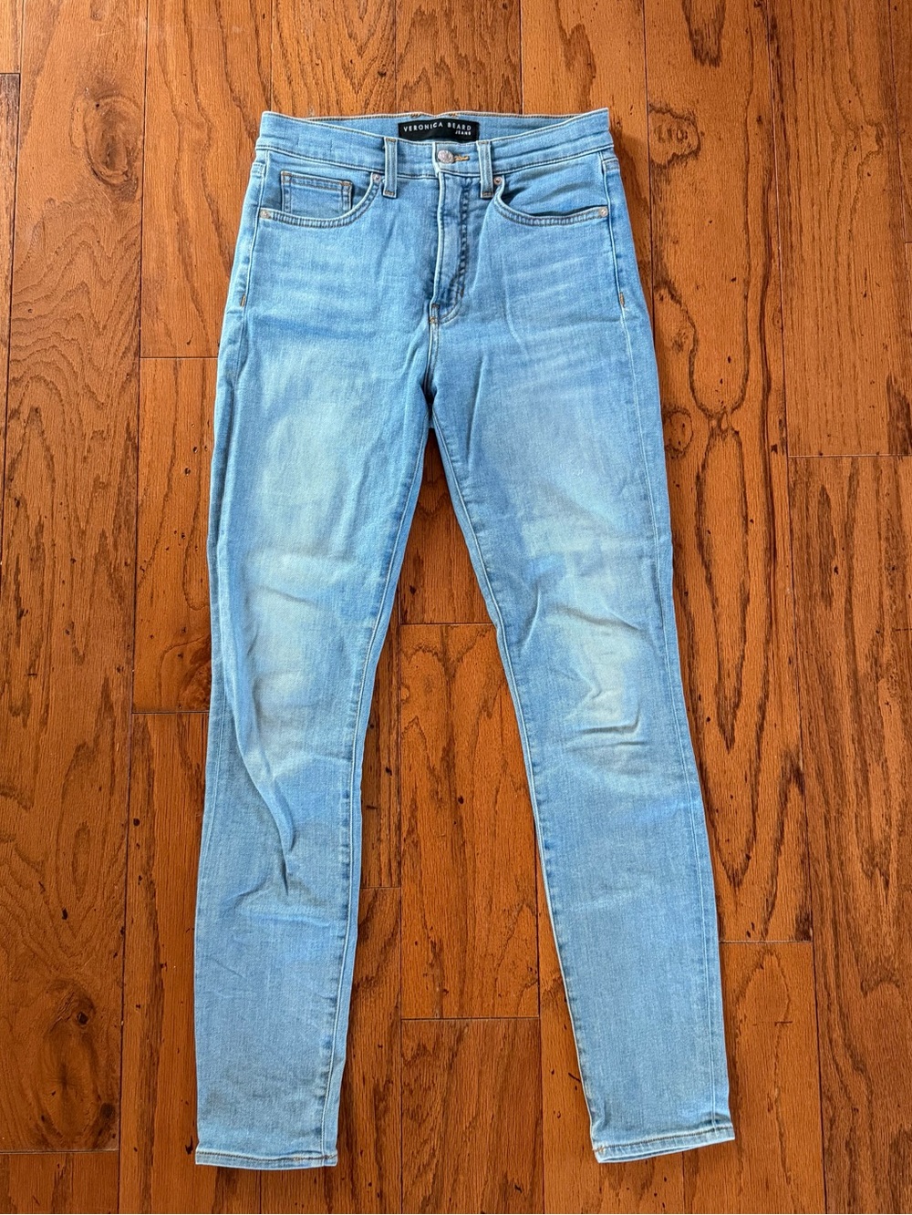 Veronica Beard Light Wash High-Rise Skinny Jeans